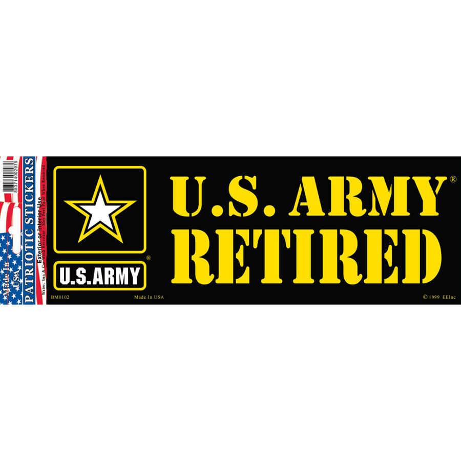 U.S. Army Retired - Bumper Sticker at Sticker Shoppe