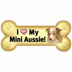 I Love My Mini Aussie Beige - Dog Bone Magnet