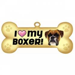 I Love My Boxer - Bone Magnet