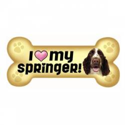 I Love My Springer Spaniel  - Bone Magnet