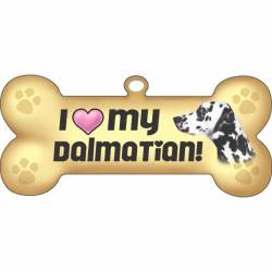 I Love My Dalmatian Beige - Dog Bone Magnet