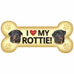 I Love My Rottie Rottweiler Beige - Dog Bone Magnet