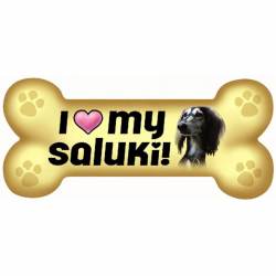 I Love My Saluki Beige - Dog Bone Magnet