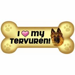 I Love My Belgian Tervuren Beige - Dog Bone Magnet