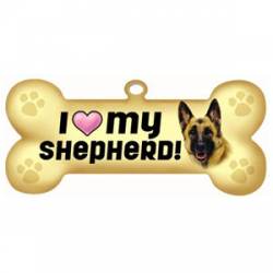 I Love My German Shepherd - Bone Magnet