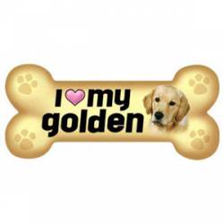 I Love My Golden Retriever - Bone Magnet