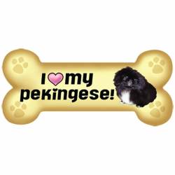 I Love My Pekingese Beige - Dog Bone Magnet