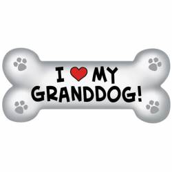 I Love My Granddog - Bone Magnet