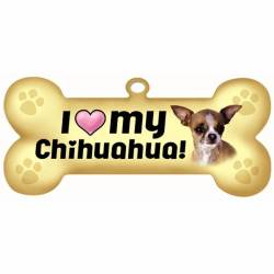 I Love My Chihuahua Beige - Bone Magnet