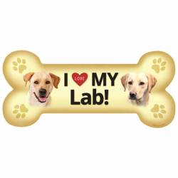 I Love My Lab Labrador Retriever Beige - Dog Bone Magnet