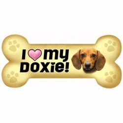 I Love My Doxie Beige - Bone Magnet