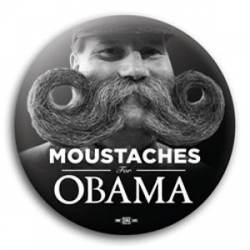 Moustaches for Obama - Button