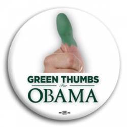 Green Thumbs for Obama - Button