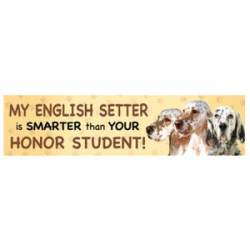 My English Setter Is Smarter Than Your Honor Student  - Bumper Magnet