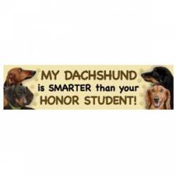 My Dachshund Is Smarter Than Your Honor Student  - Bumper Magnet