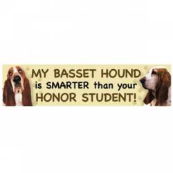 My Basset Hound Is Smarter Than Your Honor Student - Bumper Magnet