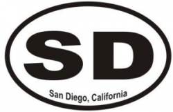 San Diego California  - Oval Sticker
