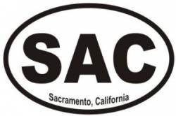 Sacramento California  - Oval Sticker
