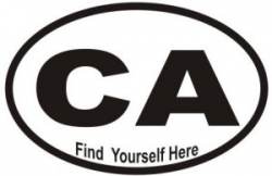 Find Yourself Here California  - Oval Sticker
