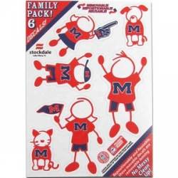 University Of Mississippi Ole Miss Rebels - 5x7 Small Family Decal Set