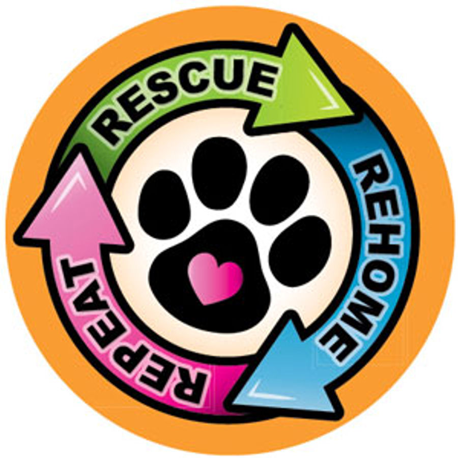 Rescue Rehome Repeat - Circle Magnet at Sticker Shoppe