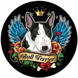 Bull Terrier Angel - Circle Magnet