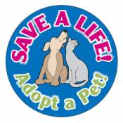 Save A Life Adopt A Pet Blue - Circle Magnet