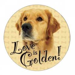 Love Is Golden Retriever - Circle Magnet