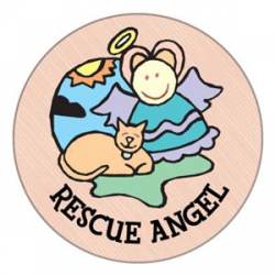Cat Rescue Angel - Circle Magnet