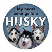 My Heart Belongs To A Husky - Circle Magnet