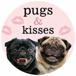 Pugs & Kisses - Circle Magnet