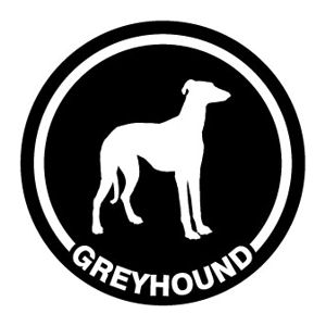 Greyhound Black & White - Circle Magnet at Sticker Shoppe