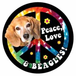 Peace Love & Beagles - Circle Magnet