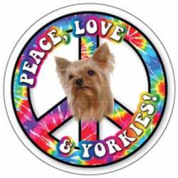 Peace Love & Yorkies - Circle Magnet