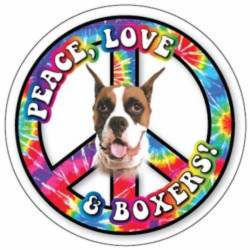 Peace Love & Boxers - Circle Magnet