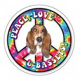 Peace Love & Bassets - Circle Magnet