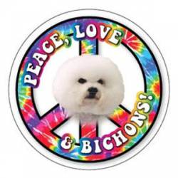 Peace Love & Bichons - Circle Magnet