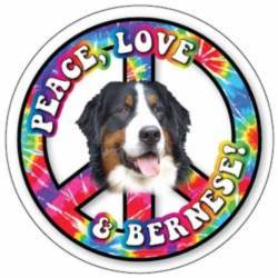 Peace Love & Bernese - Circle Magnet