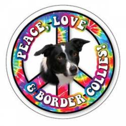 Peace Love & Border Collies - Circle Magnet