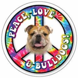 Peace Love & Bulldogs - Circle Magnet