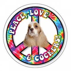 Peace Love & Cockers - Circle Magnet