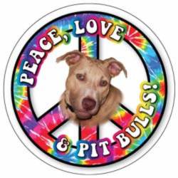 Peace Love & Pit Bulls - Circle Magnet