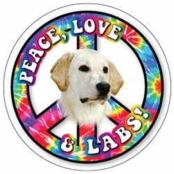 Peace Love & Yellow Labs - Circle Magnet