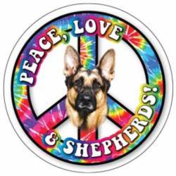 Peace Love & Shepherds - Circle Magnet