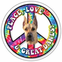 Peace Love & Great Danes - Circle Magnet