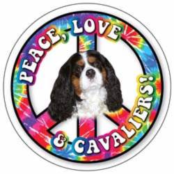 Peace Love & Cavaliers - Circle Magnet