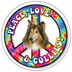 Peace Love & Collies - Circle Magnet