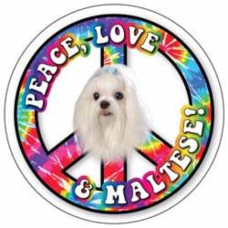 Peace Love & Maltese - Circle Magnet