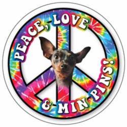 Peace Love & Min Pins - Circle Magnet