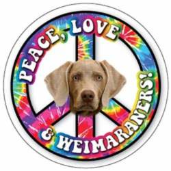 Peace Love & Weimaraners - Circle Magnet